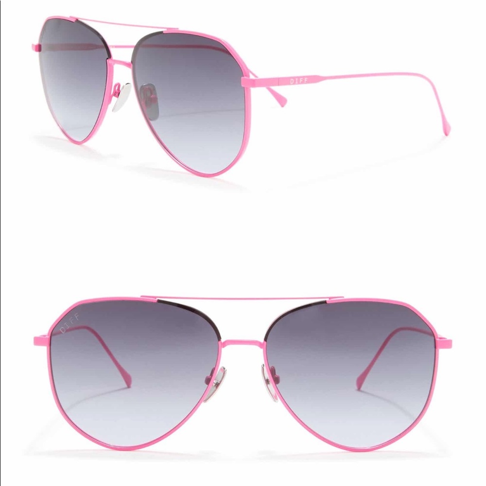 NWT!  DIFF Eyewear Neon Pink Sunglasses.